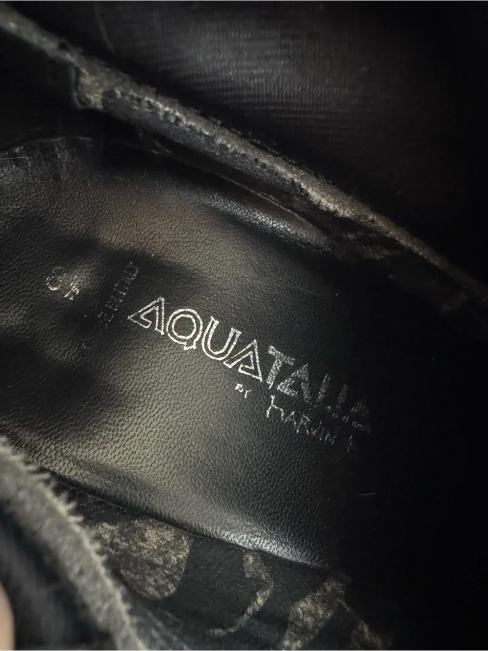 Aquatalia Black Knee High Heeled Boots Made Italy 8.5